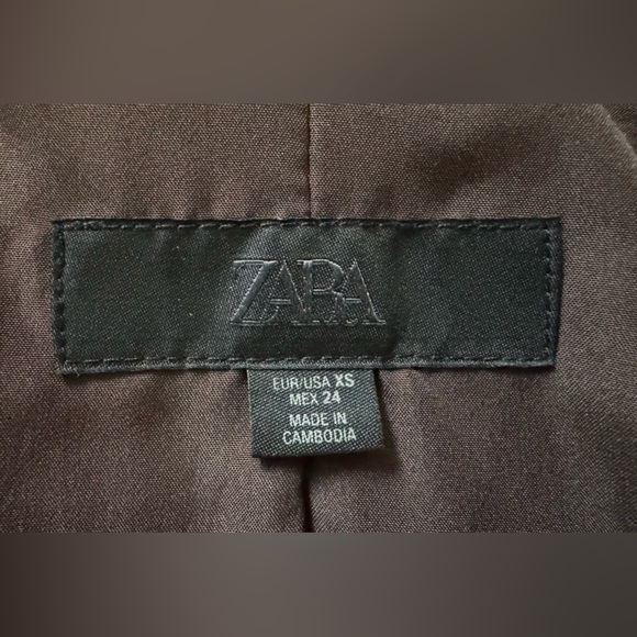 Zara Brown Wool Blend Double Breasted Coat - Picture 7 of 7